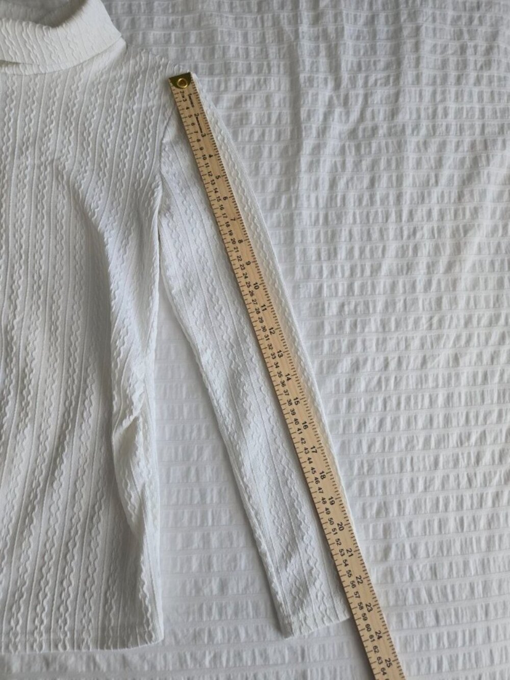 Maternity White Textured Turtleneck Top Size Small Long Sleeve Stretch - Picture 6 of 11